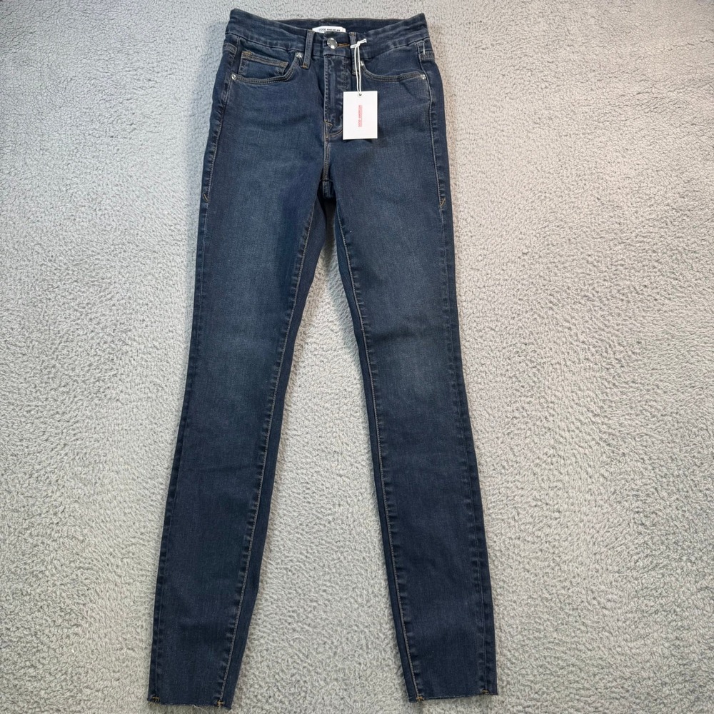 Good American Good Legs High Rise Skinny Jeans Blue Dark Wash Size 2/26 GLRE949T